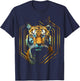 Tiger Fantasy Art Animal Love Geometric Graphic Tiger T-Shirt - T-Shirt | Navy