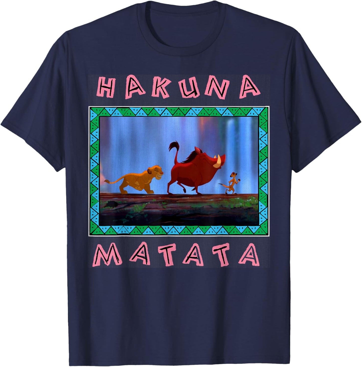 Disney The Lion King Hakuna Matata Simba Timon Pumba Jungle T-Shirt - T-Shirt | Navy