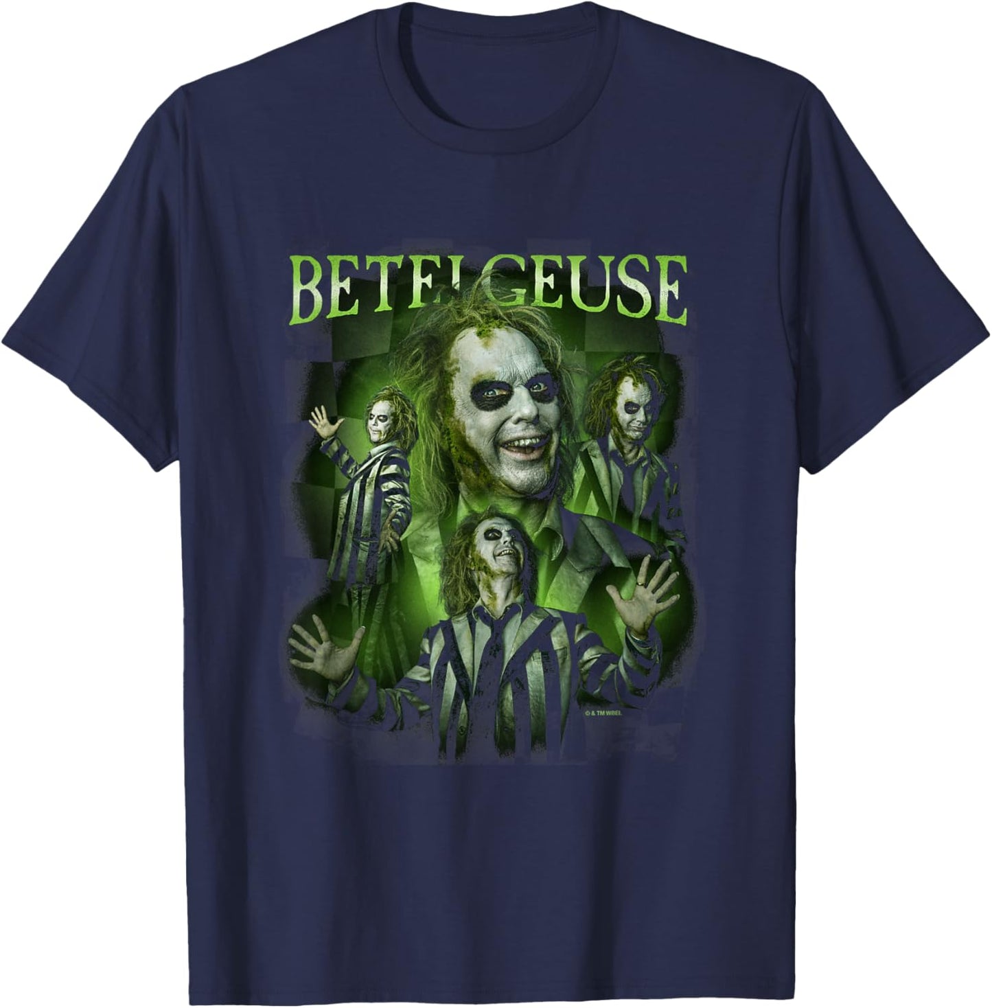 Beetlejuice Beetlejuice Betelgeuse Many Poses Collage Retro T-Shirt - T-Shirt | Navy
