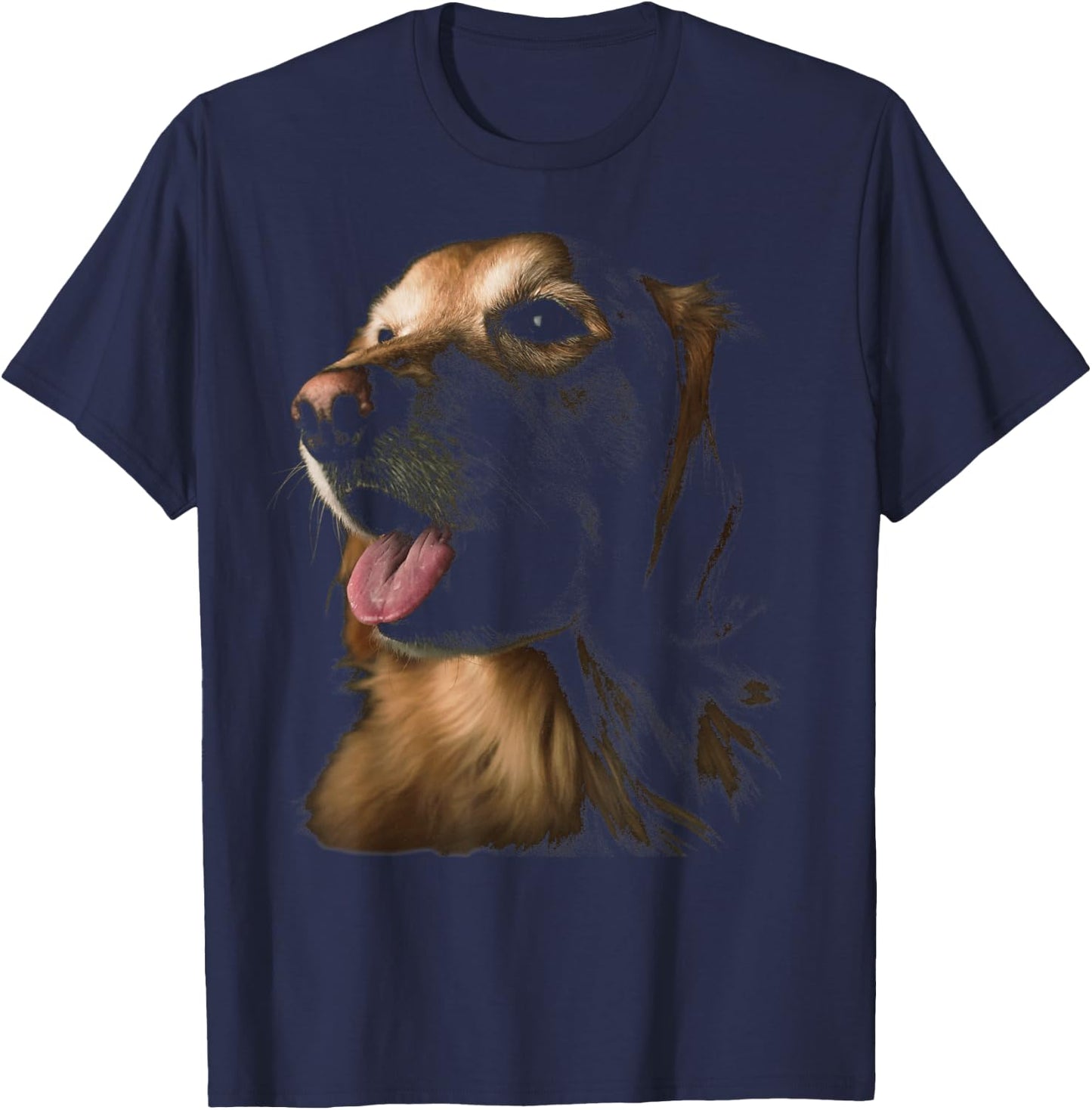 Golden Retriever Face T-Shirt - T-Shirt | Navy