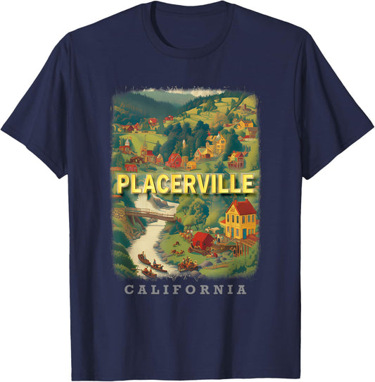 Placerville California CA Gold Rush Glory SD720 T-Shirt - T-Shirt | Navy