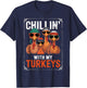 Funny Family Thanksgiving - Chillin With My Turkeys -Kids Thanksgiving Boys' Kids T-Shirt - T-Shirt | Navy