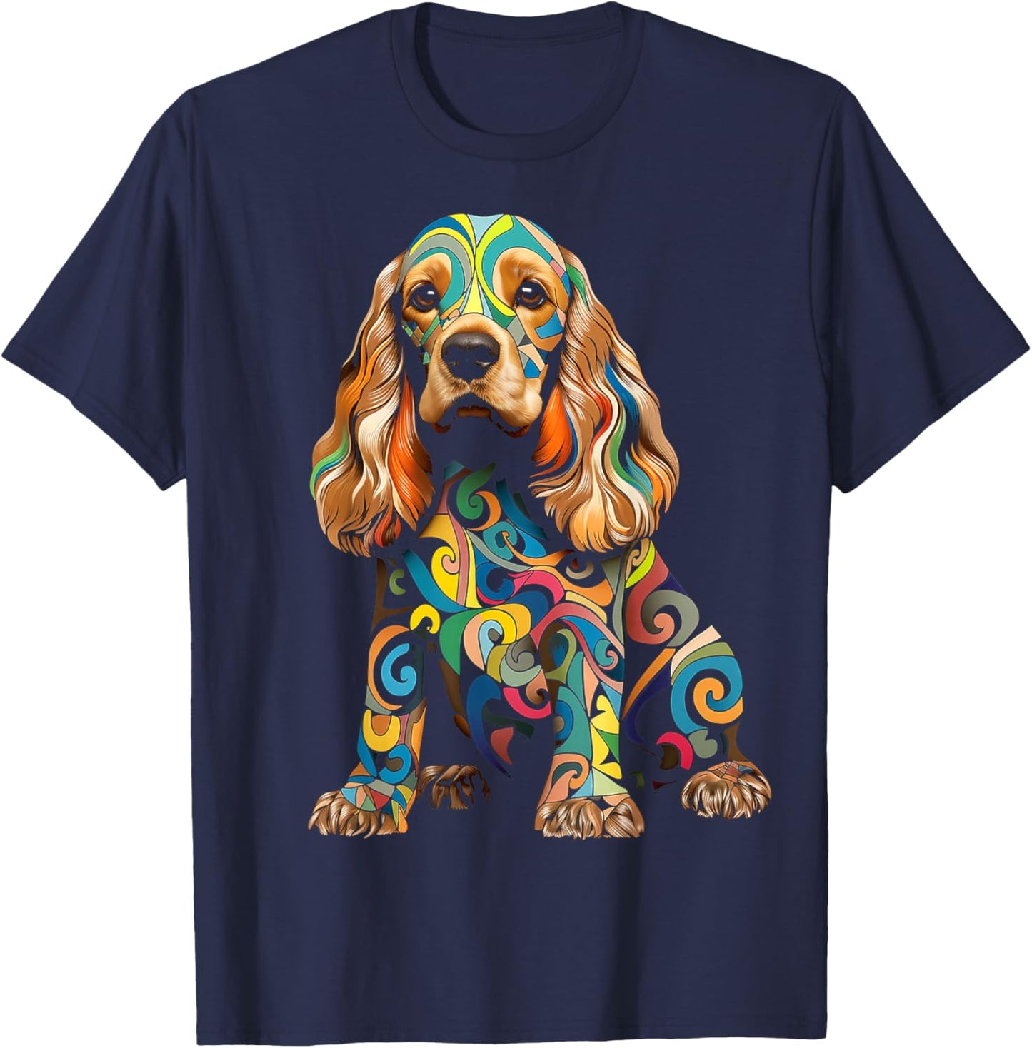 Cocker Spaniel Motif Pet Art Dog Cocker Spaniel Women Kids T-Shirt - T-Shirt | Navy