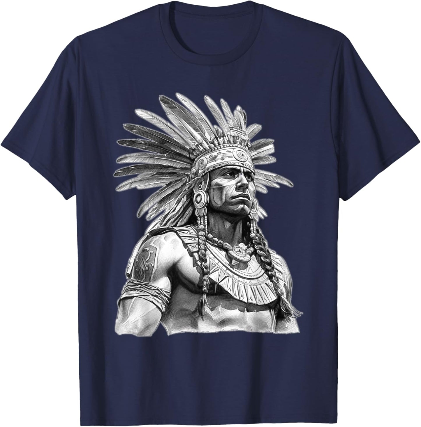 Mexican Aztec Warrior Mexico Mayan Maya Azteca T-Shirt - T-Shirt | Navy