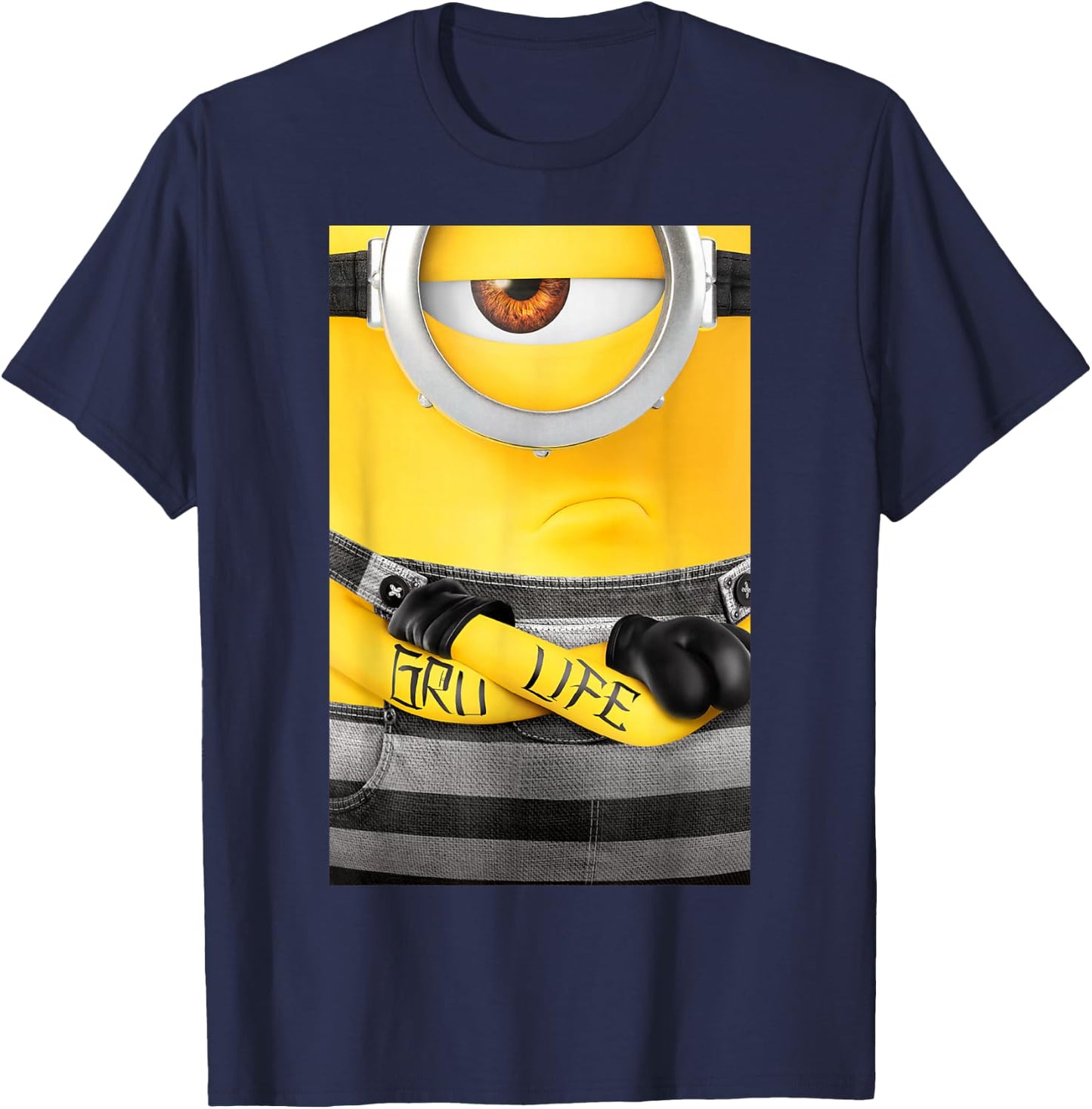 Despicable Me Minions Gru Life Tattoo Graphic T-Shirt - T-Shirt | Navy