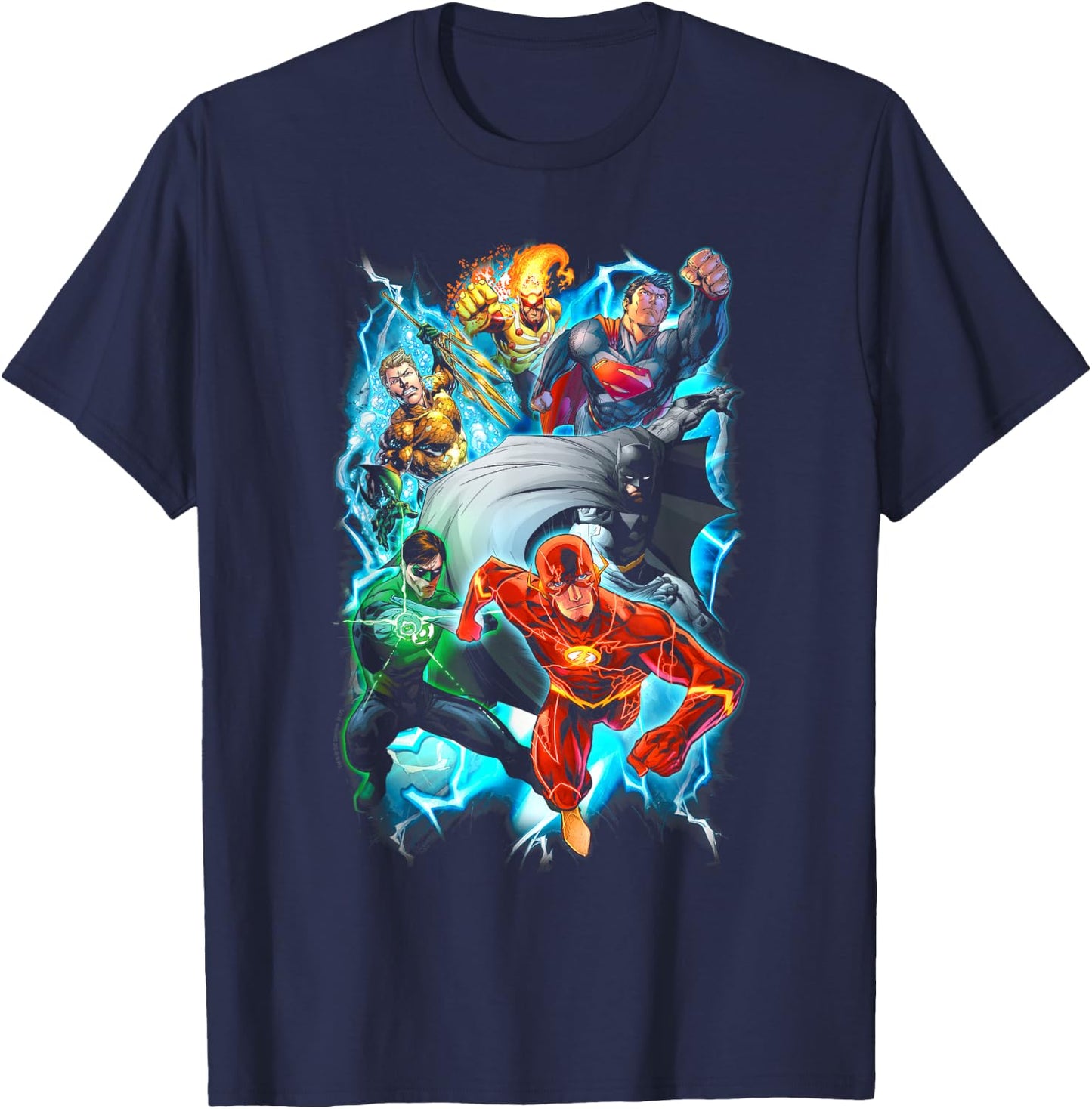 Justice League Electric Team T-Shirt - T-Shirt | Navy