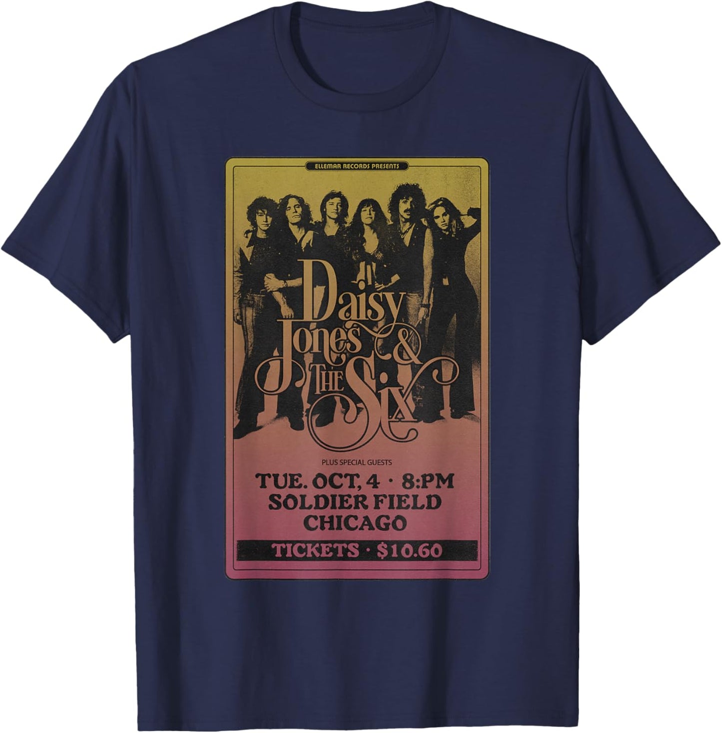 Daisy Jones & the Six - Vintage Soldier Field Chicago T-Shirt - T-Shirt | Navy