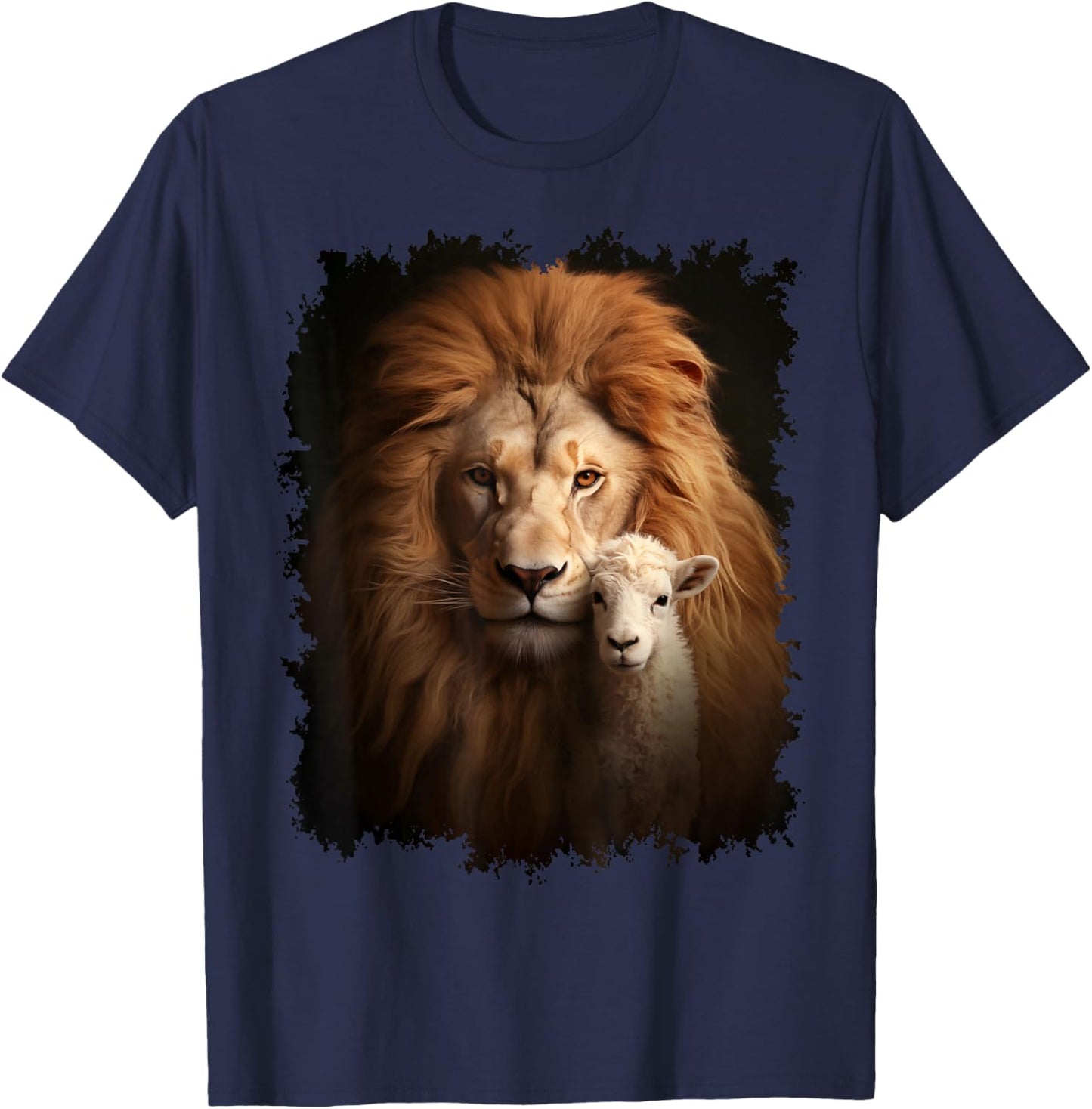 Lion and Lamb : Messiah Powerful Protector T-Shirt - T-Shirt | Navy