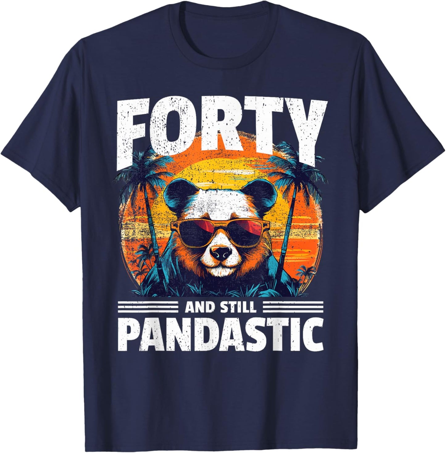 40th Birthday Panda Age 40 Years T-Shirt - T-Shirt | Navy