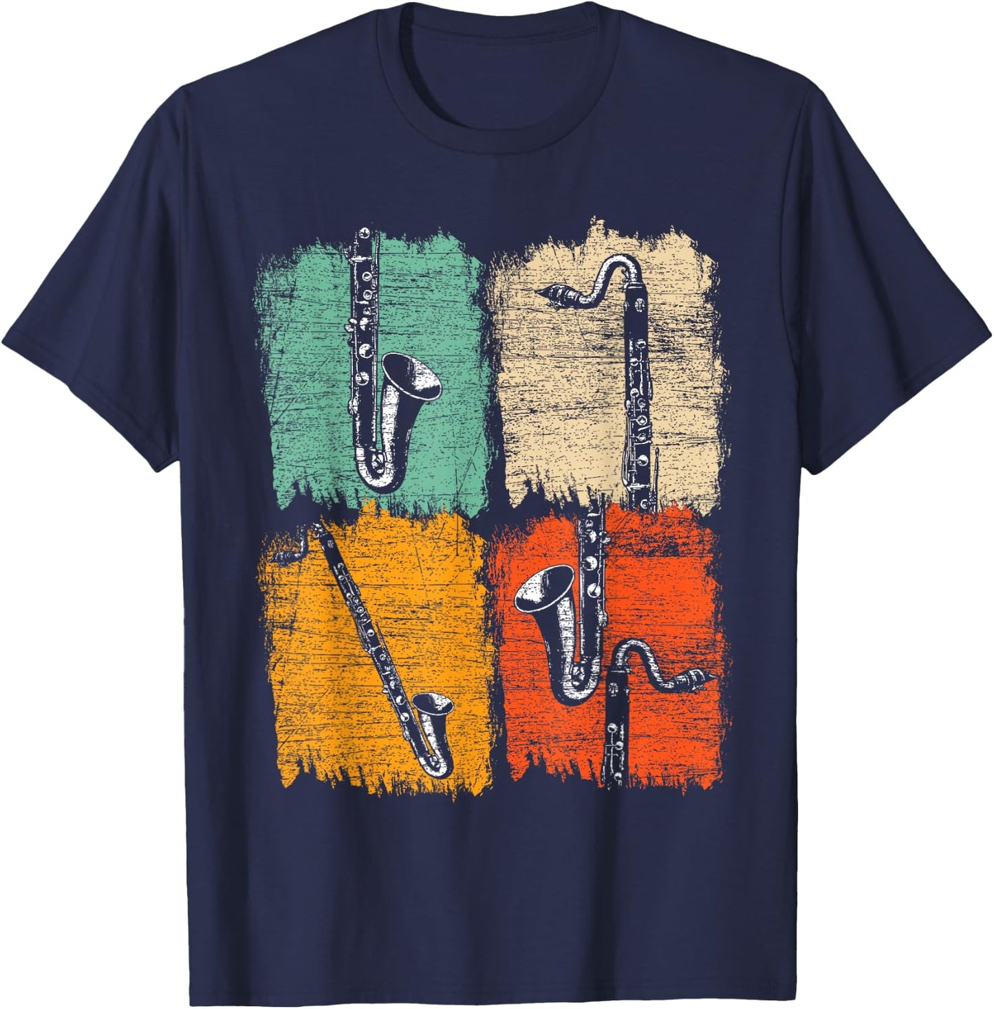 Retro Bass Clarinet T-Shirt - T-Shirt | Navy