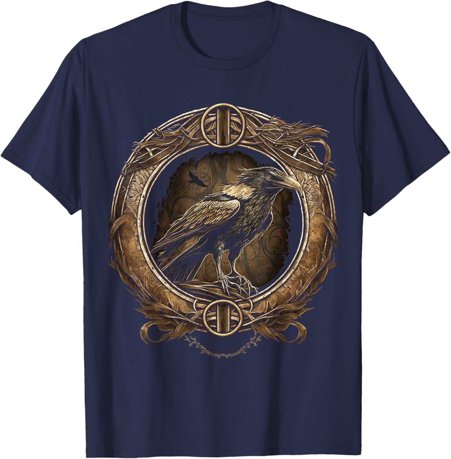 Odins Raven Viking Midgard Thor Walhalla T-Shirt - T-Shirt | Navy