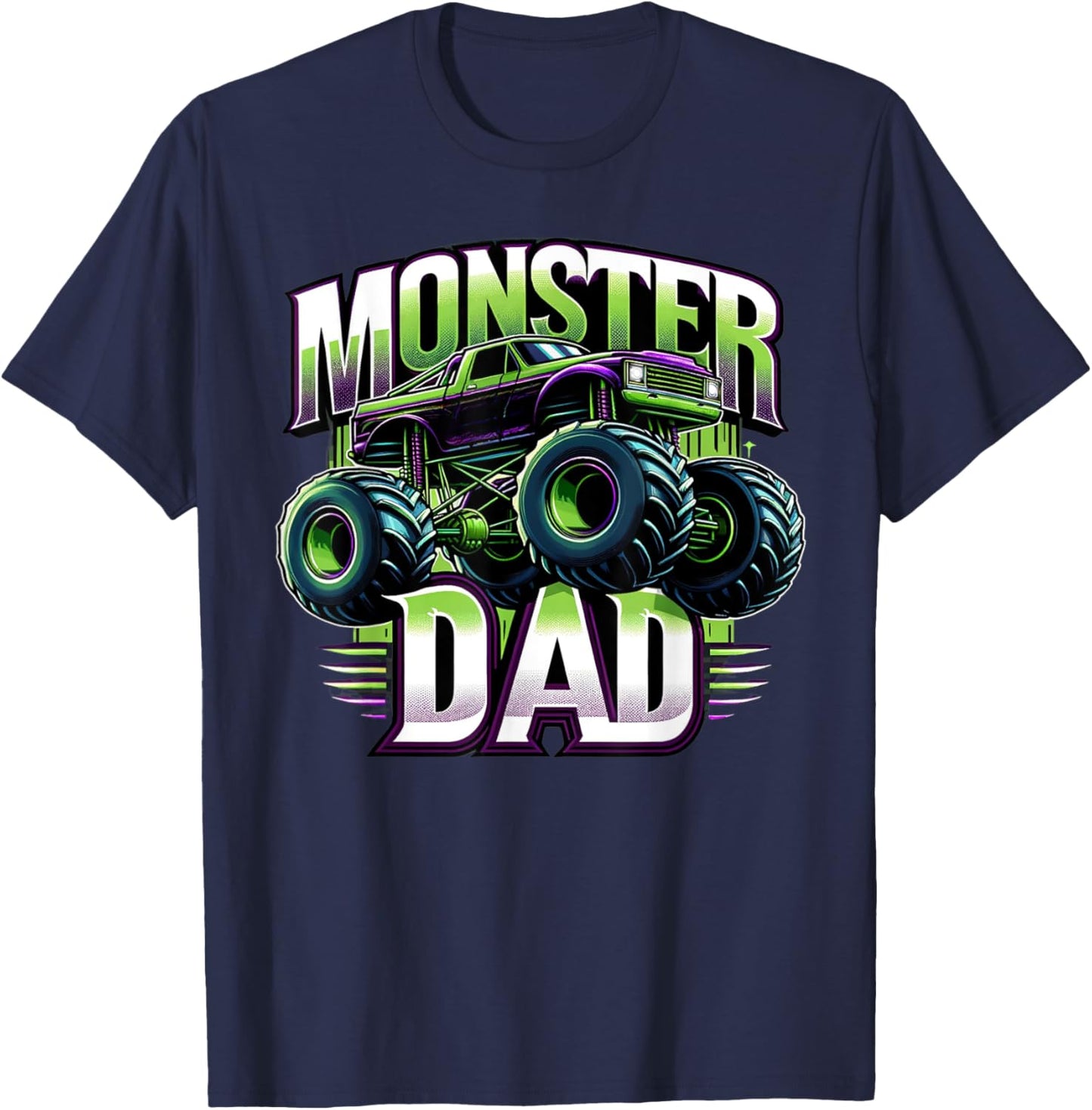 Monster Truck Race Racer Driver Dad Father's Day T-Shirt - T-Shirt | Navy