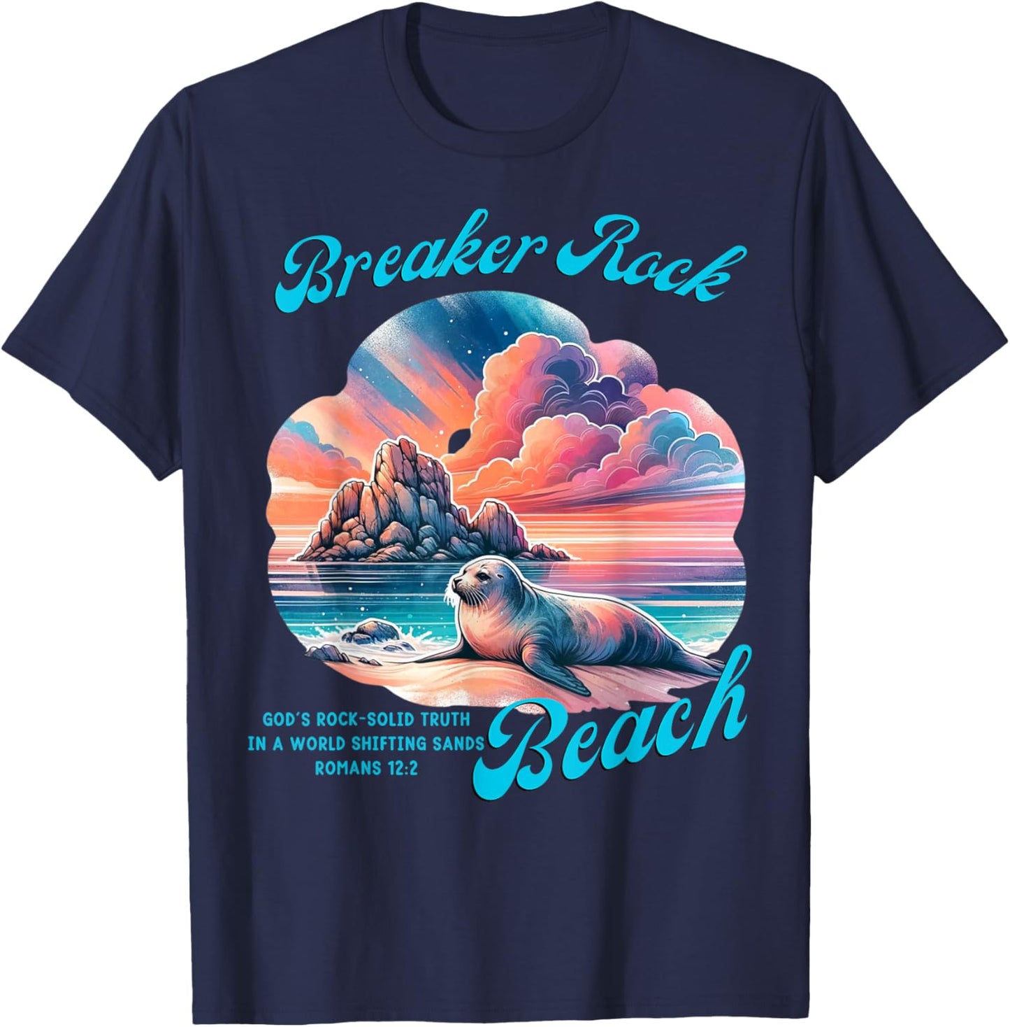 Breaker Rock Beach God's Rock-Solid Truth VBS Christian 2024 Women Girls Kids T-Shirt - T-Shirt | Navy