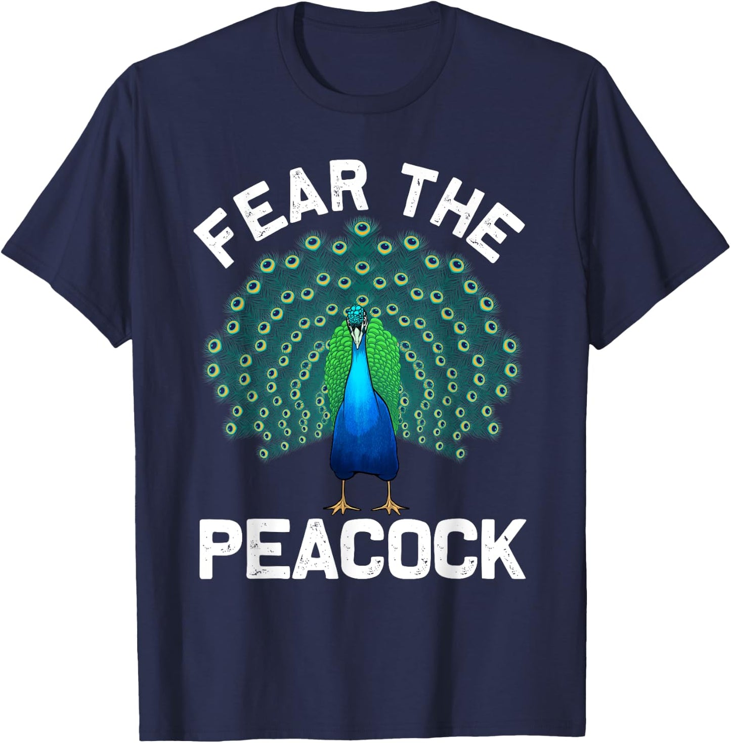 Funny Peacock Art Women Colorful Peacock Bird Lover T-Shirt - T-Shirt | Navy