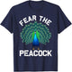 Funny Peacock Art Women Colorful Peacock Bird Lover T-Shirt - T-Shirt | Navy
