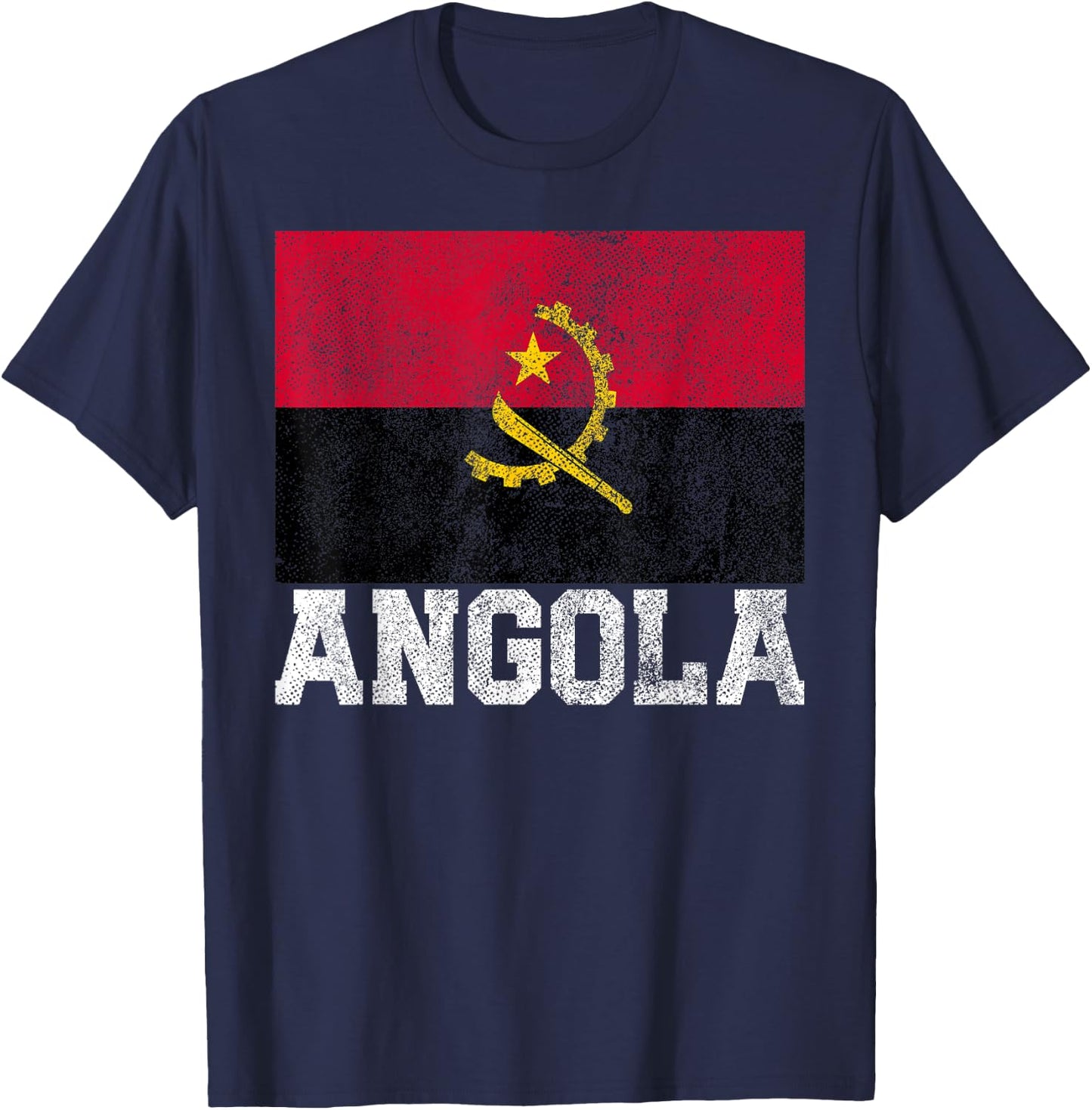 Angola Flag National Pride Roots Country Family Nationality T-Shirt - T-Shirt | Navy
