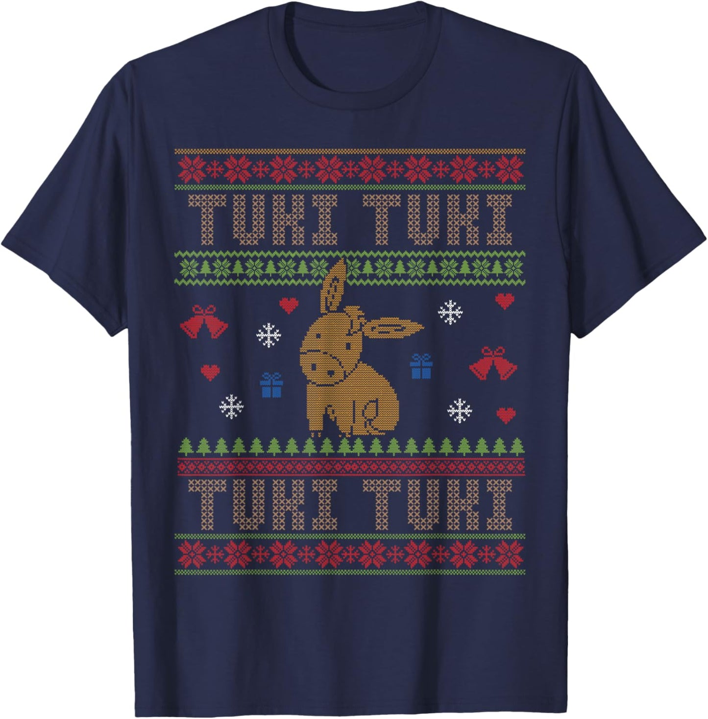 Mexican Christmas Burrito Sabanero Ugly Christmas Tuki Tuki T-Shirt - T-Shirt | Navy