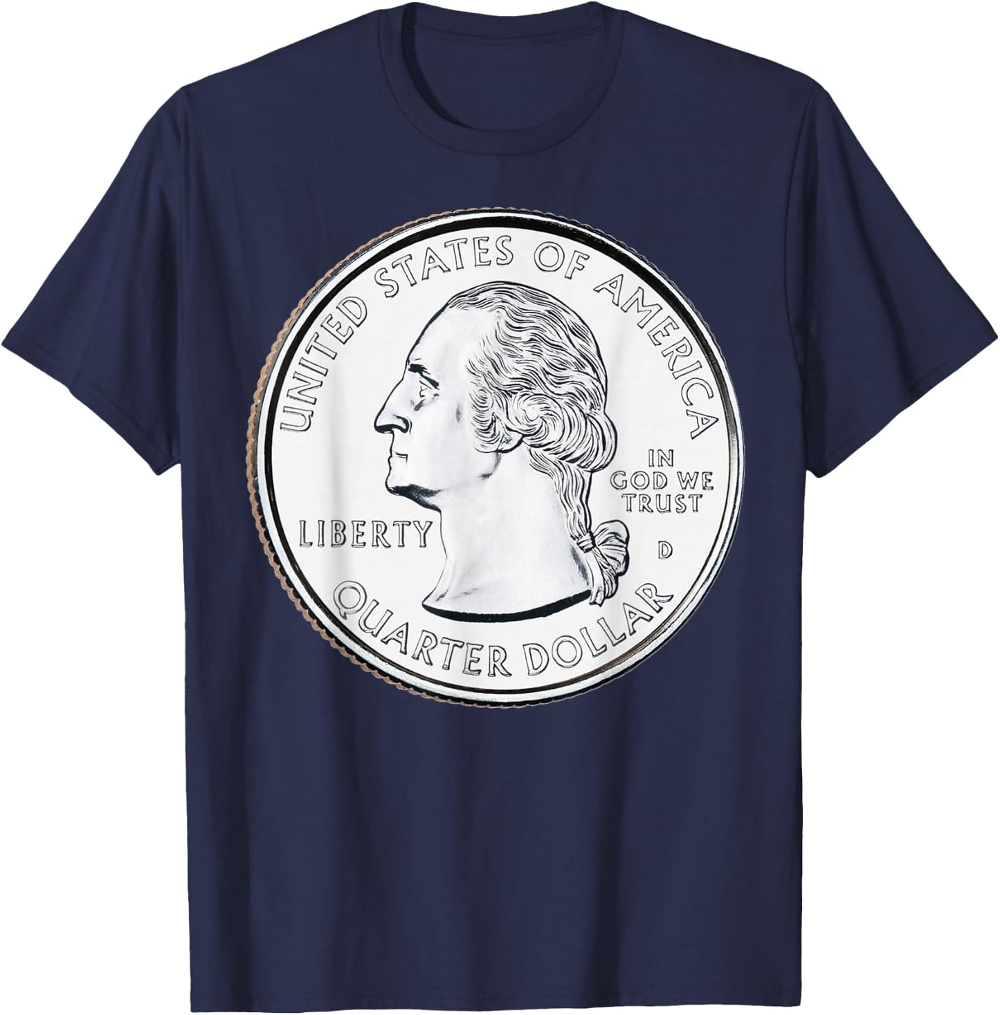 USA Quarter Dollar 25 Cents America United States T-Shirt - T-Shirt | Navy