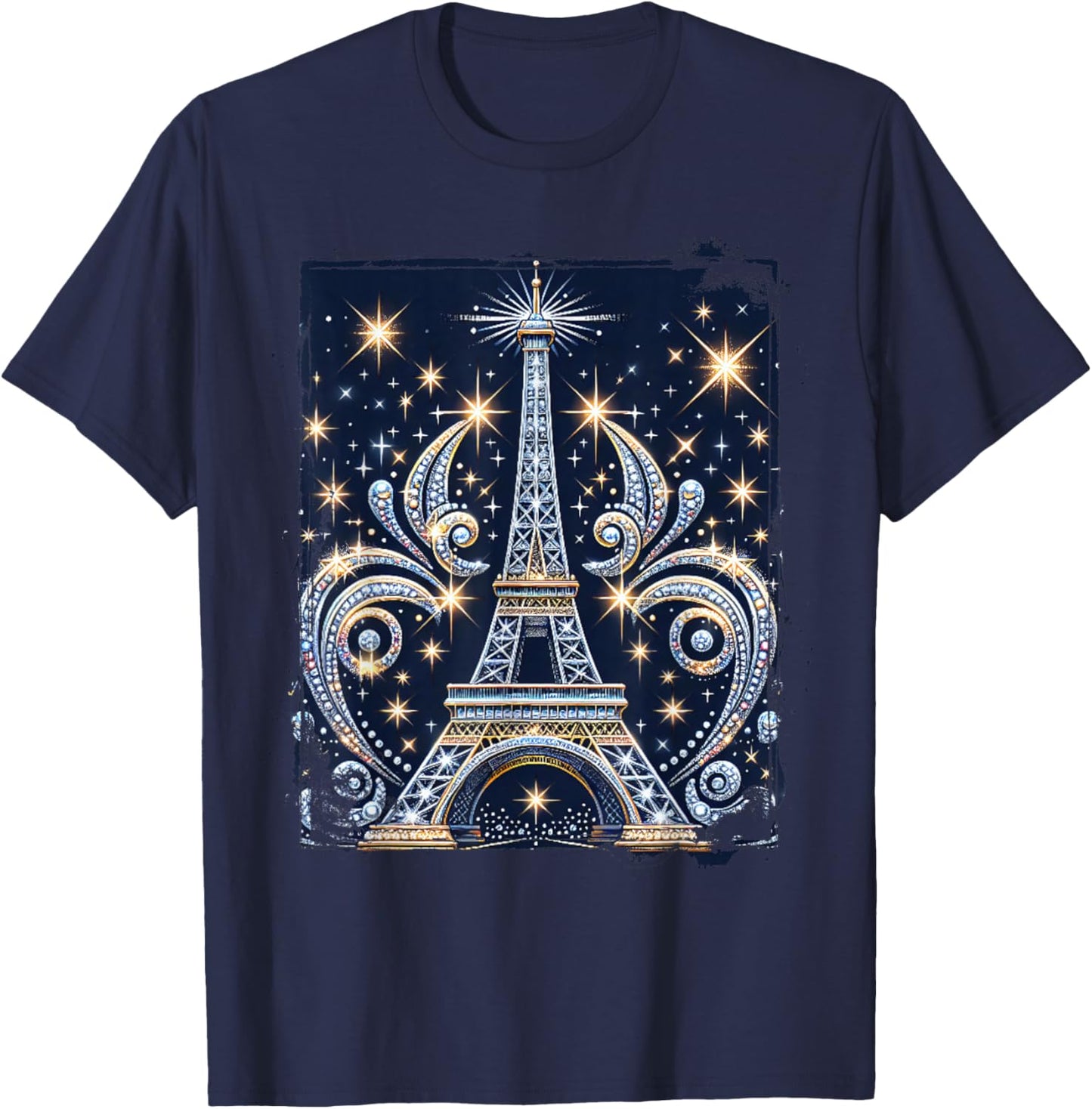 Eiffel Tower Diamonds Costume France Parisian Souvenir Paris T-Shirt - T-Shirt | Navy
