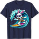 Funny Waves Surfing Player Bunny Kids Men Easter T-Shirt - T-Shirt | Navy