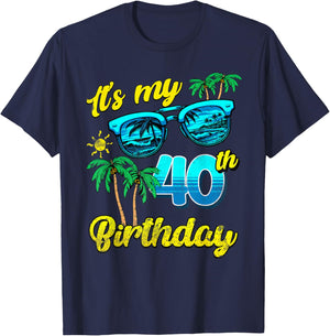 C'est mon 40e anniversaire, Tropical Beach Summer, 40 ans T-Shirt - T-Shirt | Navy
