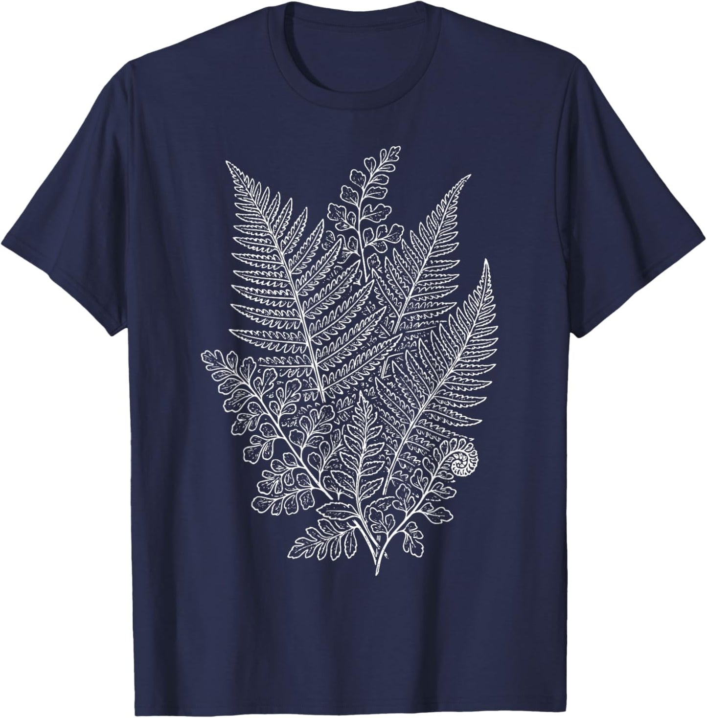Fern Plant Illustration T-Shirt - T-Shirt | Navy