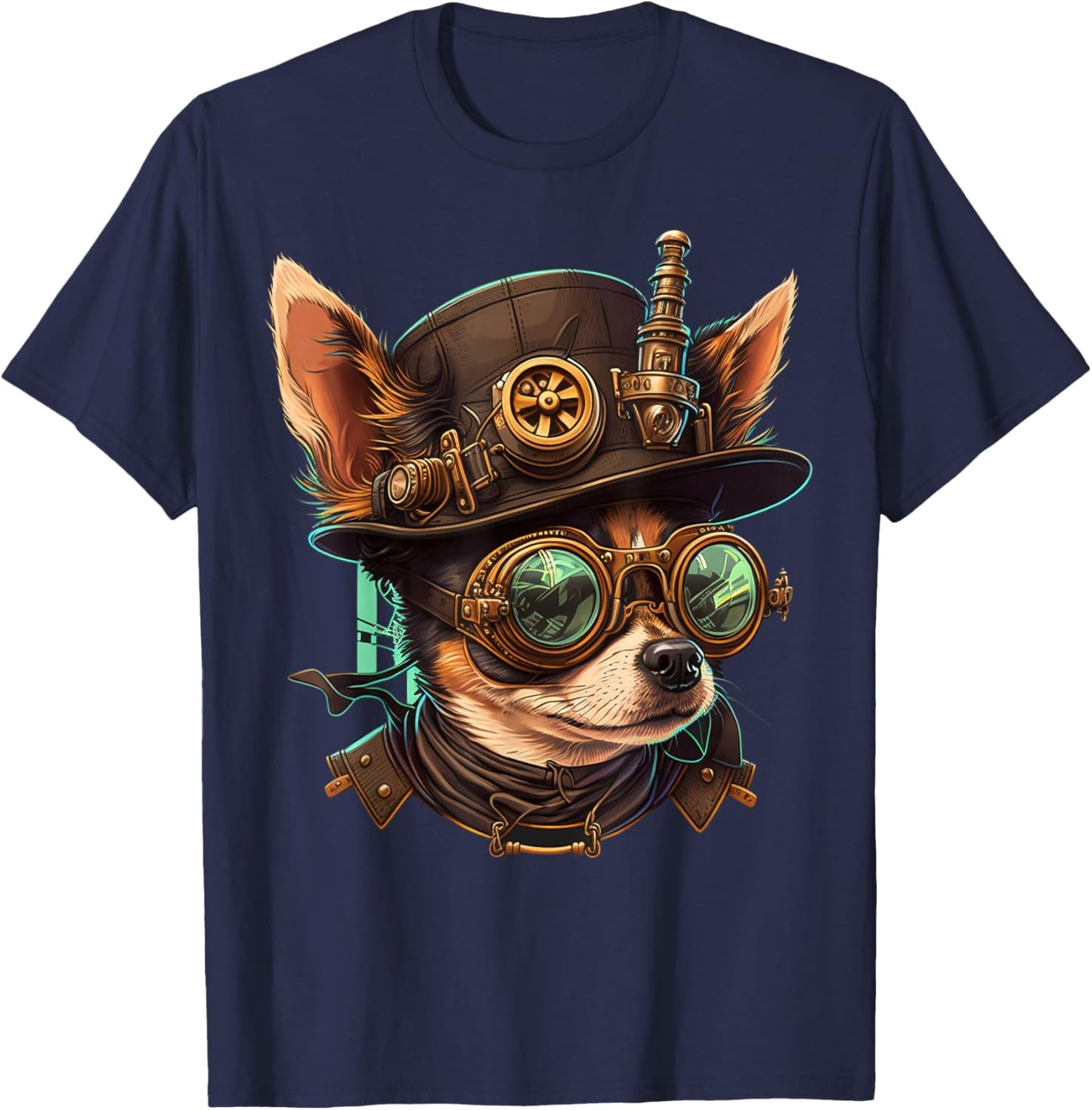 Steampunk Chihuahua T-Shirt - T-Shirt | Navy