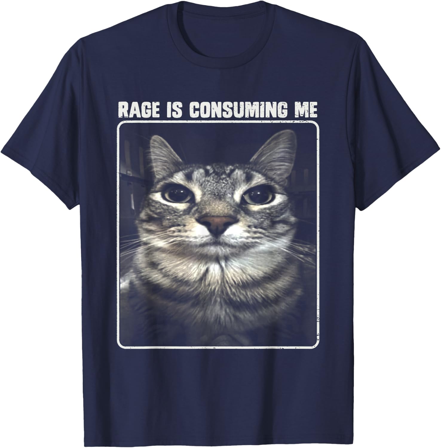 Rage Is Consuming Me Meme Silly Cat Women Girls Kids T-Shirt - T-Shirt | Navy
