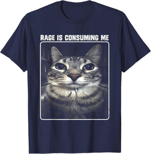 Rage Is Consuming Me Meme Silly Cat Women Girls Kids T-Shirt - T-Shirt | Navy
