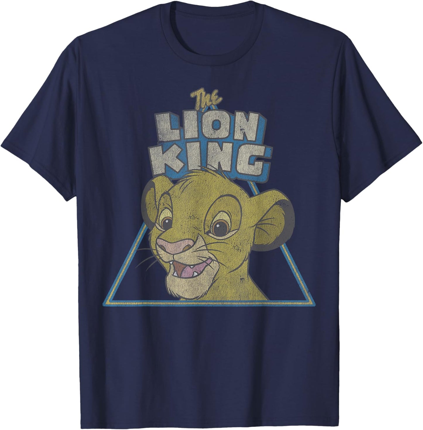 Disney Lion King Retro Cute Simba Face T-Shirt - T-Shirt | Navy