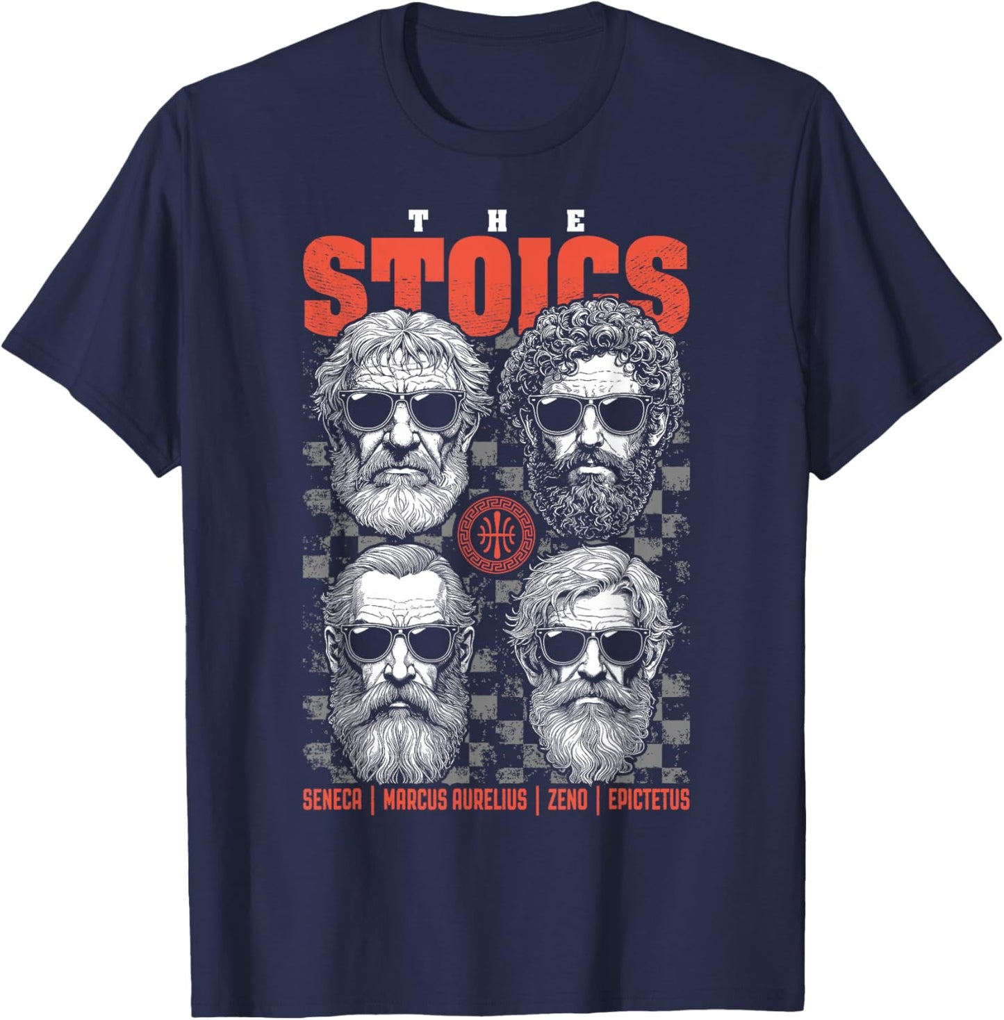 Funny Stoic Philosophy Stoics Band Philosophers , Black, S T-Shirt - T-Shirt | Navy