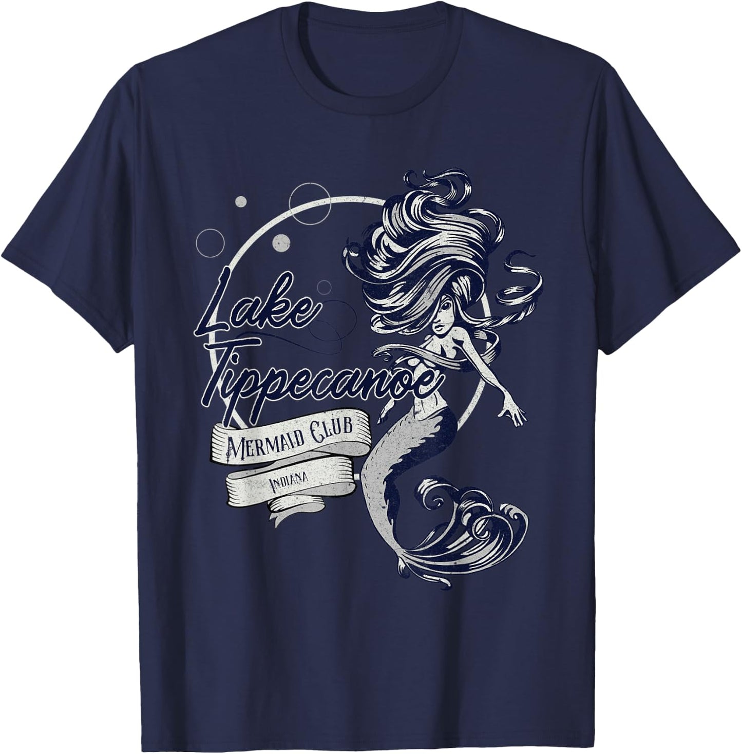 Tippecanoe Lake Mermaid Club, Indiana T-Shirt - T-Shirt | Navy