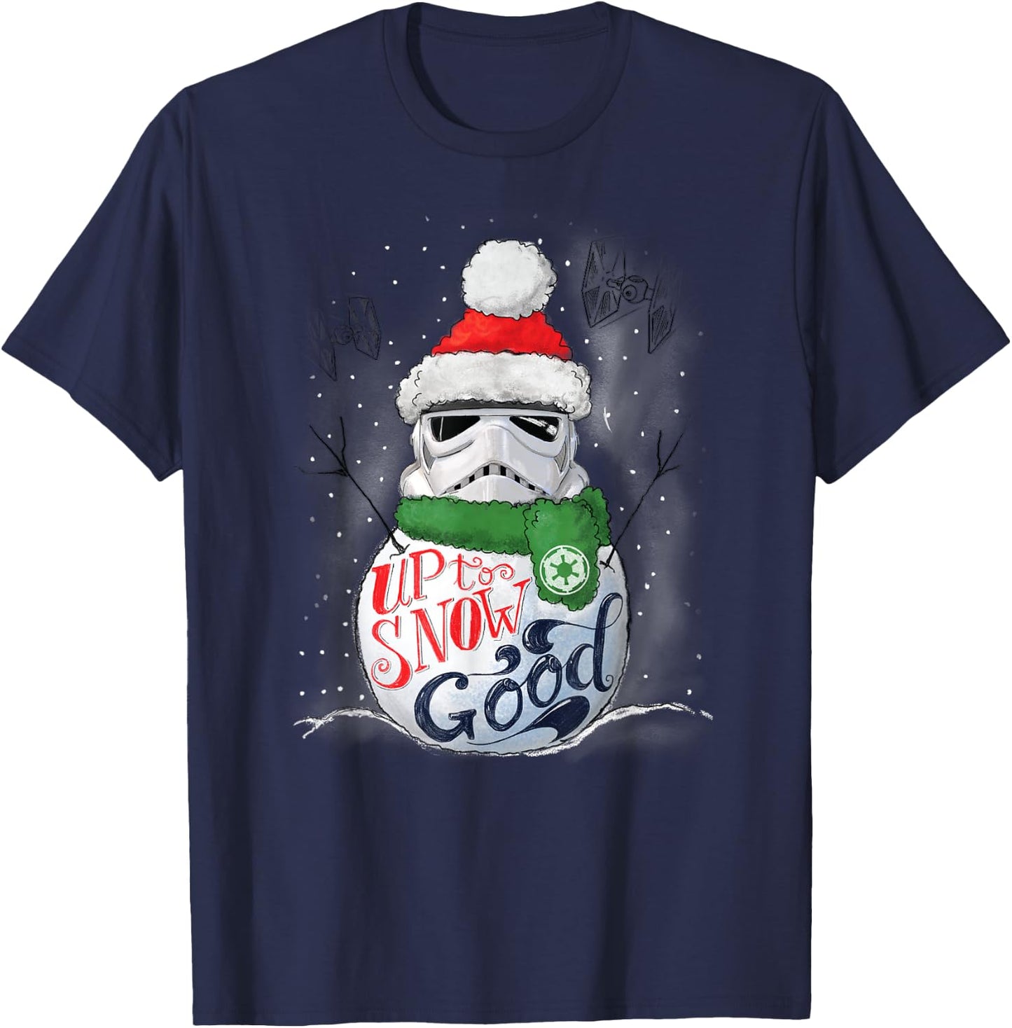 Star Wars Stormtrooper Up to Snow Good Funny Holiday T-Shirt - T-Shirt | Navy