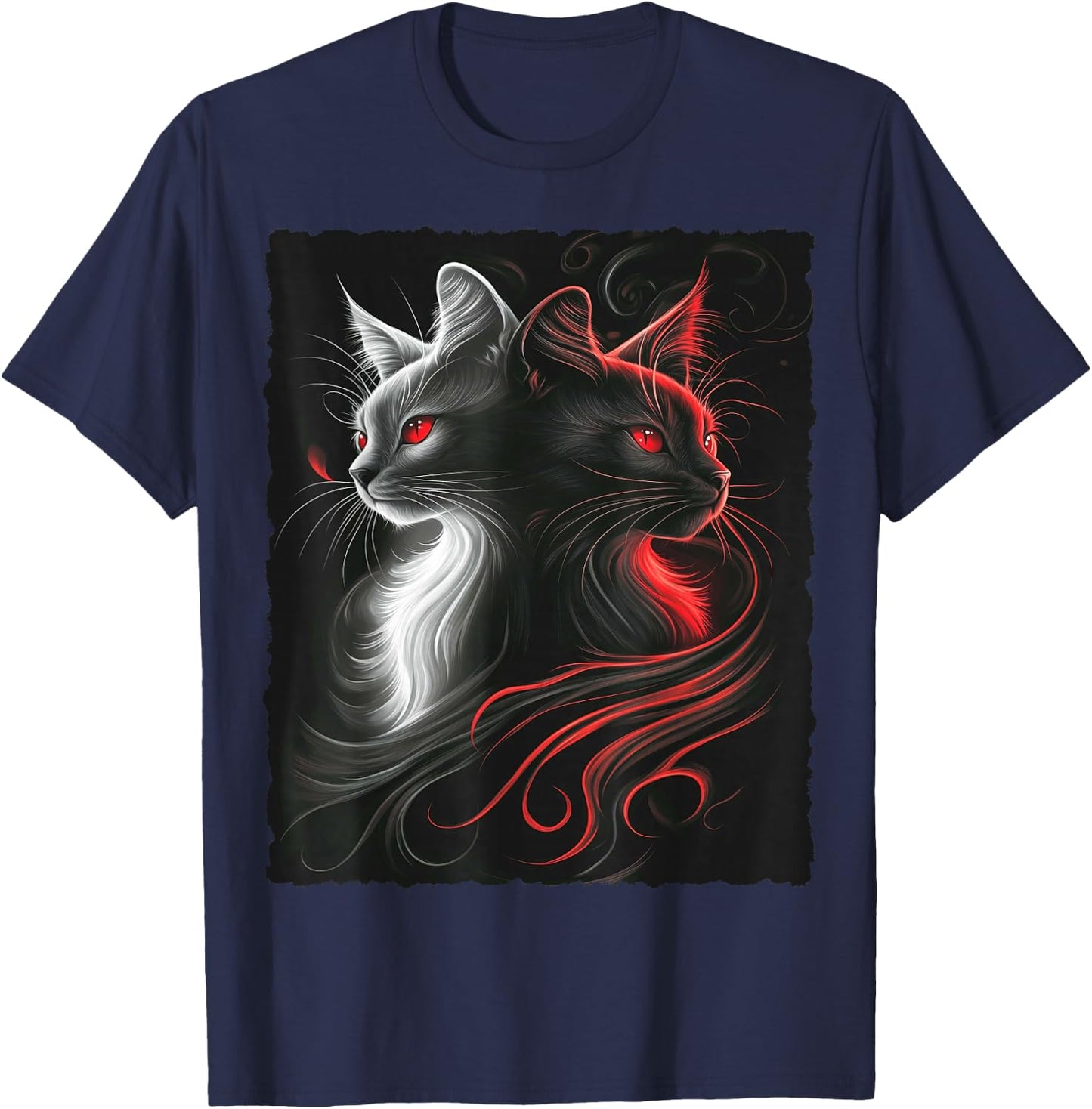 Cute Magical Cat Kitten Fantasy Art Design T-Shirt - T-Shirt | Navy