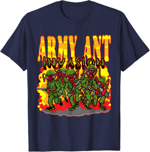 Army Ant Invasion a Horror Sci-Fi and Comic Fan T-Shirt - T-Shirt | Navy
