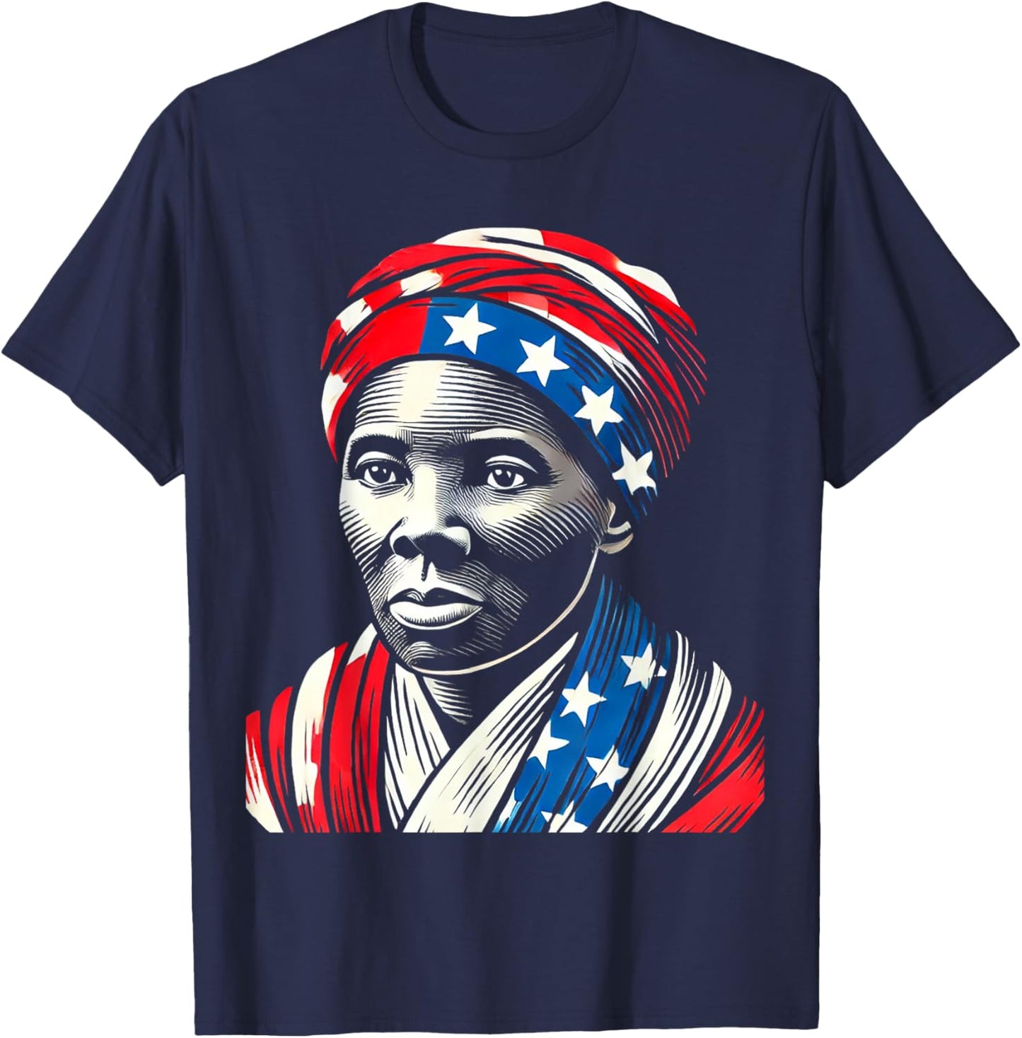 Harriet Tubman Underground Railroad American Hero Design T-Shirt - T-Shirt | Navy