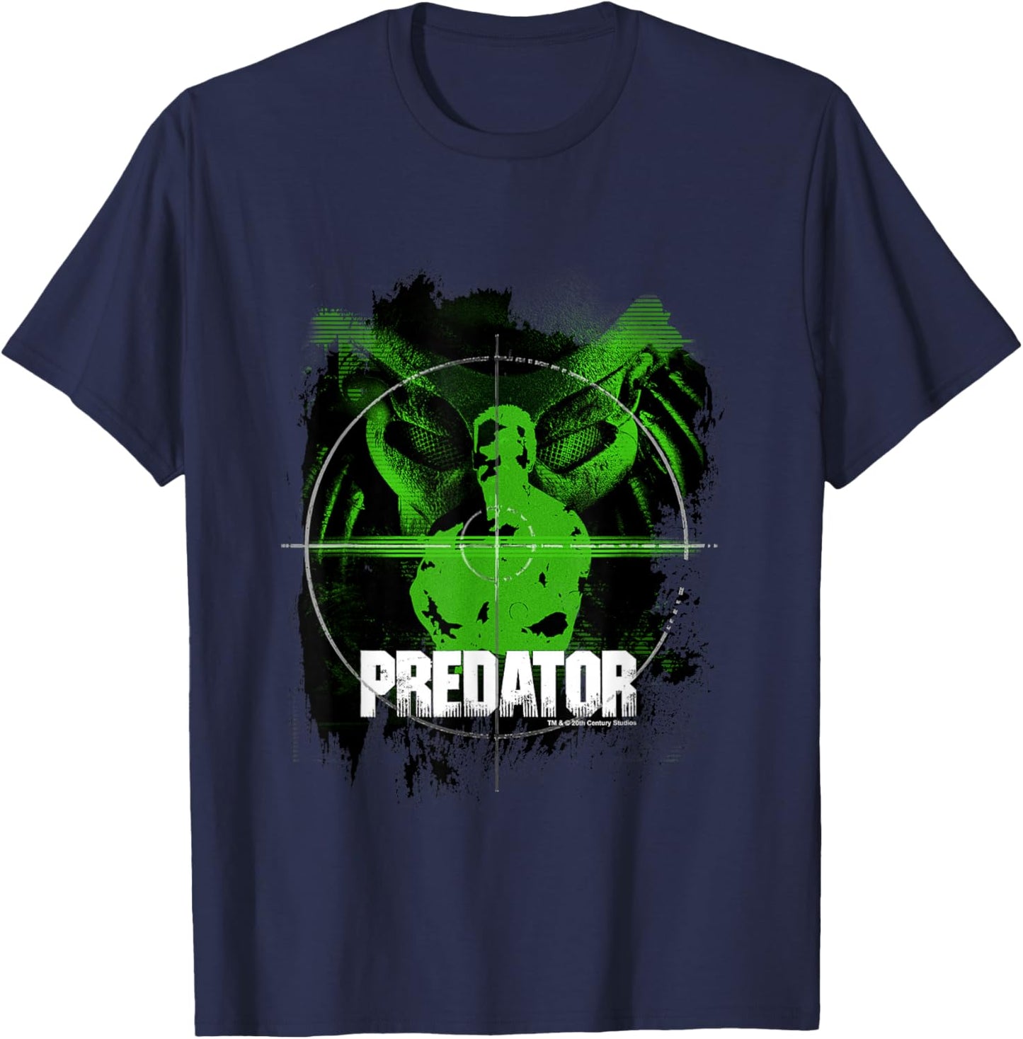 Predator Dutch Alien Hunter Pointer Silhouette Retro Poster T-Shirt - T-Shirt | Navy
