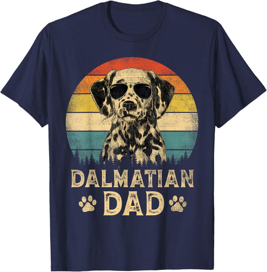 Vintage Dalmatian Dad Dog Lovers Father's Day T-Shirt - T-Shirt | Navy