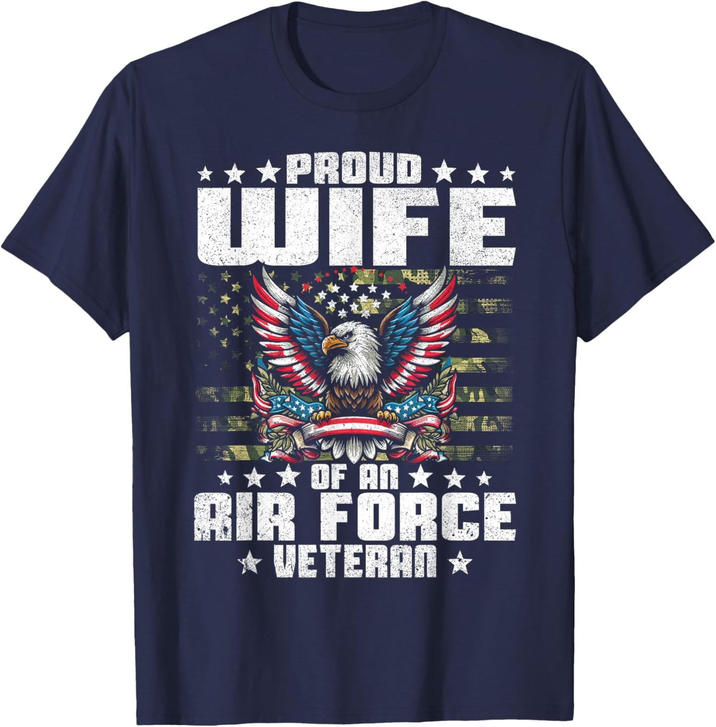 Proud Wife Of An Air Force Veteran Military Vet's Spouse T-Shirt - T-Shirt | Navy