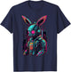 Cyberpunk Bunny Cyborg Rabbit | Cool Gamer Easter T-Shirt - T-Shirt | Navy