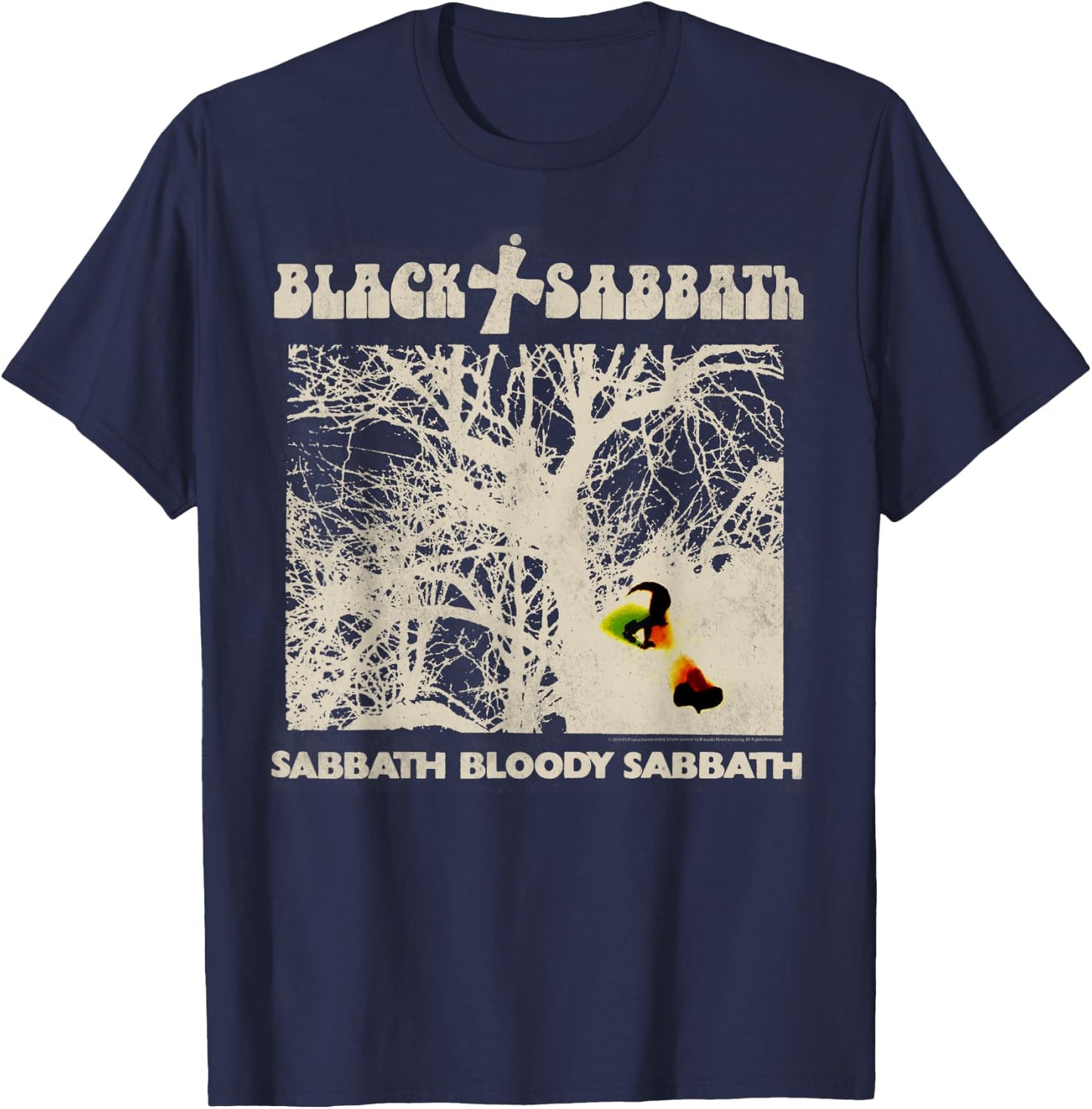 Black Sabbath Official Vintage Negative T-Shirt - T-Shirt | Navy