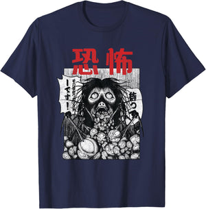 Japanese Horror, Yurei, Japanese Onryo, Horror Manga T-Shirt - T-Shirt | Navy