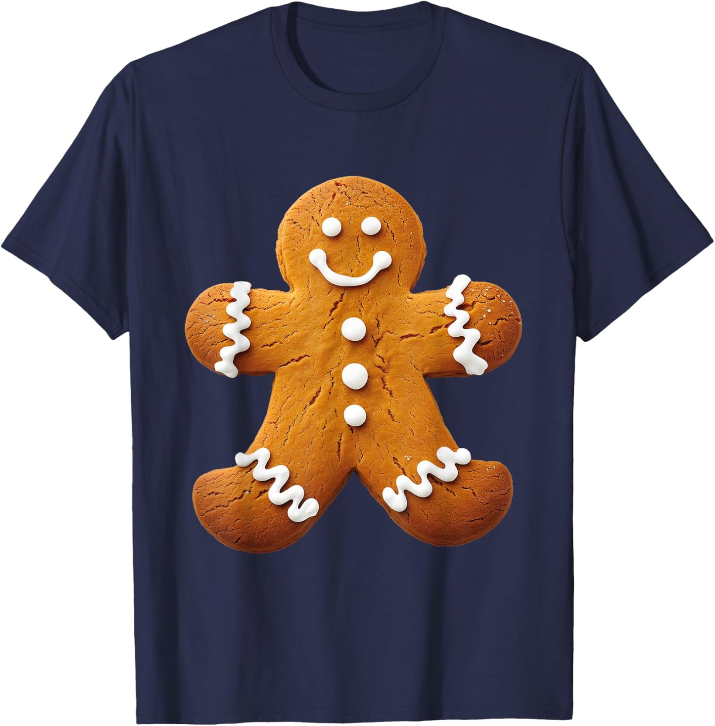 Gingerbread Man Costume Funny Halloween Christmas Graphic T-Shirt - T-Shirt | Navy