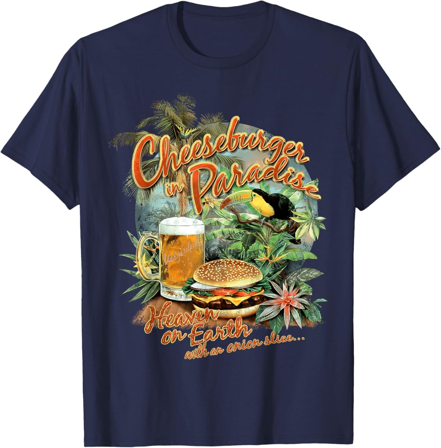 Cheeseburger in Paradise-Heaven on Earth T-Shirt - T-Shirt | Navy