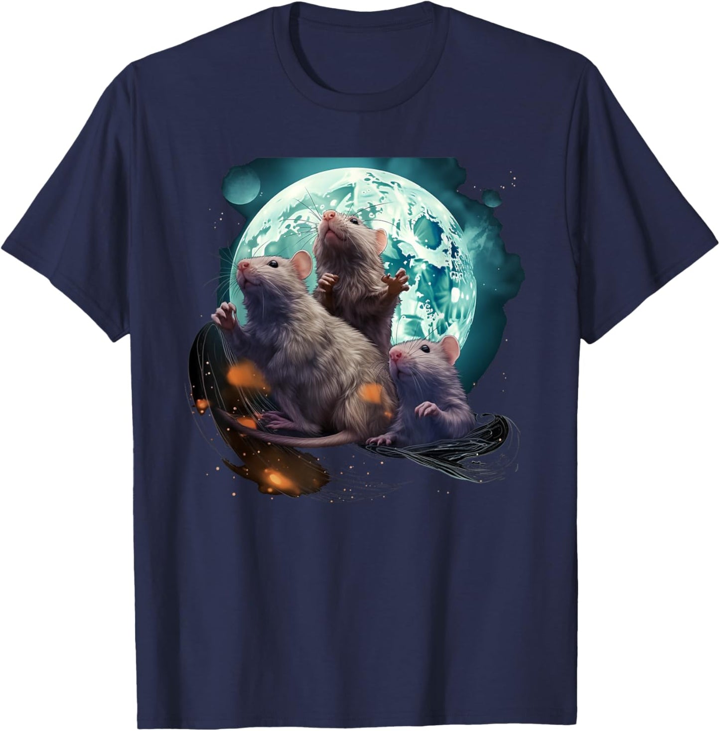Rats Howling at the Moon gift T-Shirt - T-Shirt | Navy