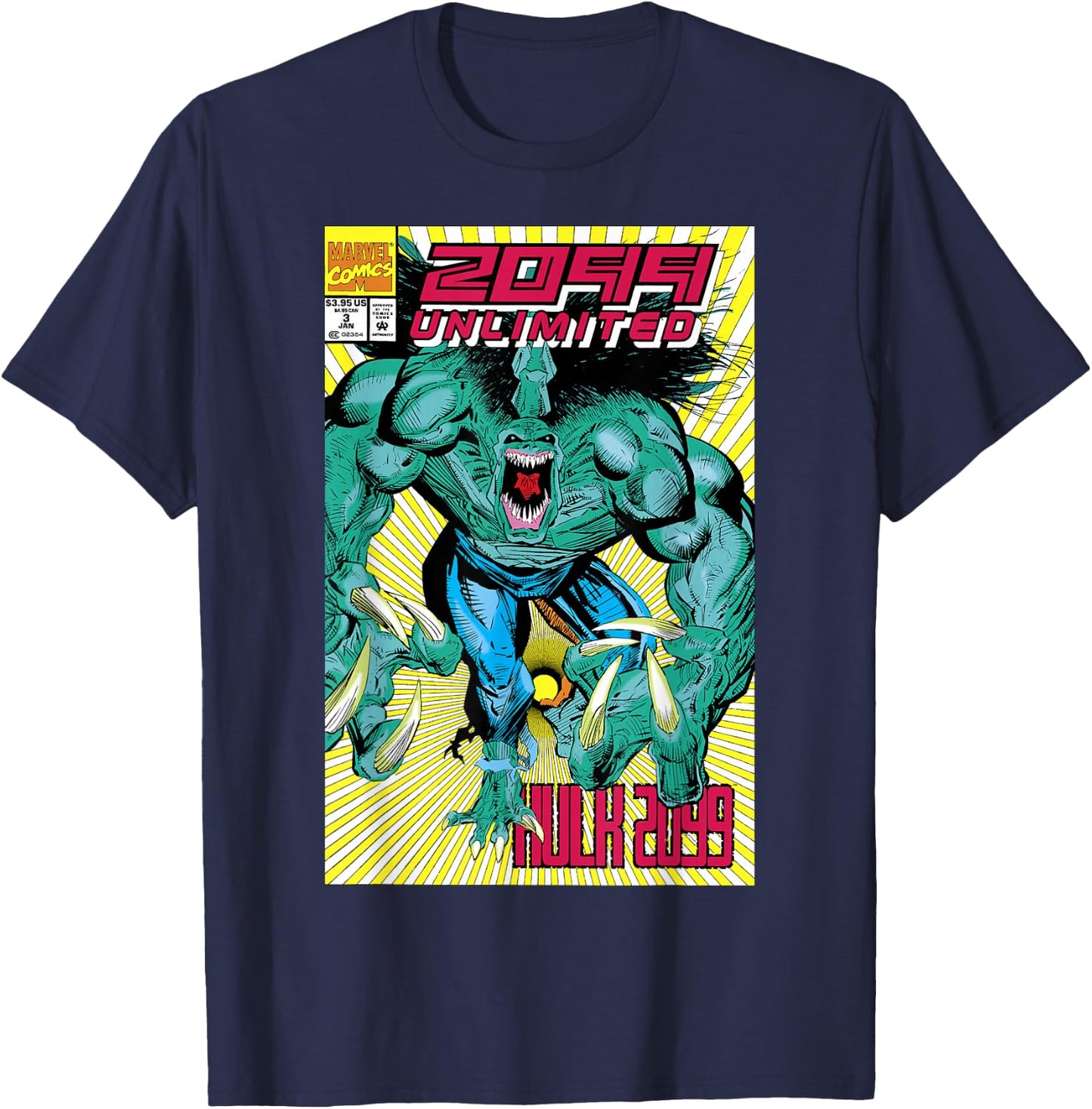 Marvel Hulk 2099 Comic Cover T-Shirt - T-Shirt | Navy