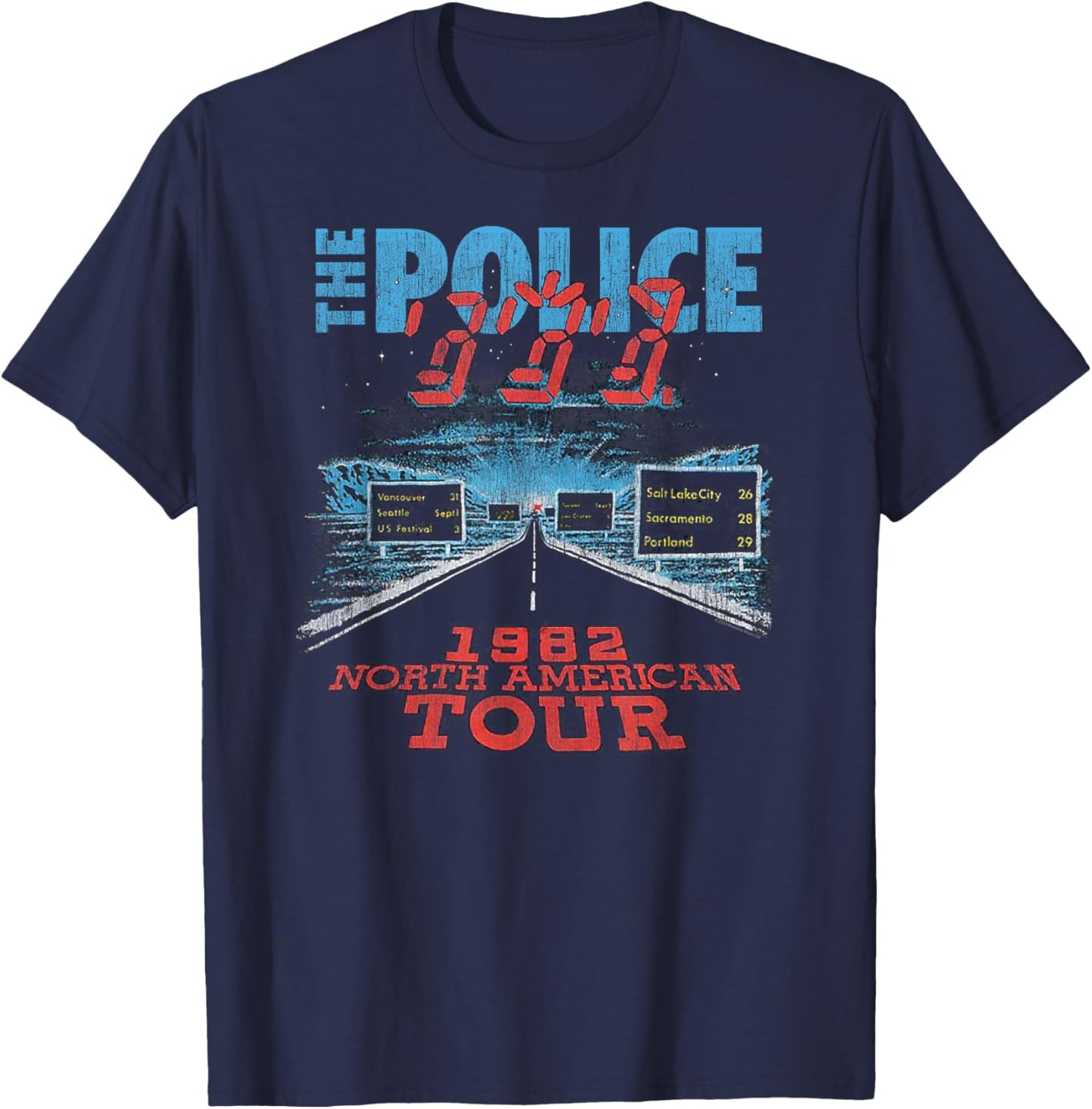 The Police North American Tour V2 Rock Music Band T-Shirt - T-Shirt | Navy
