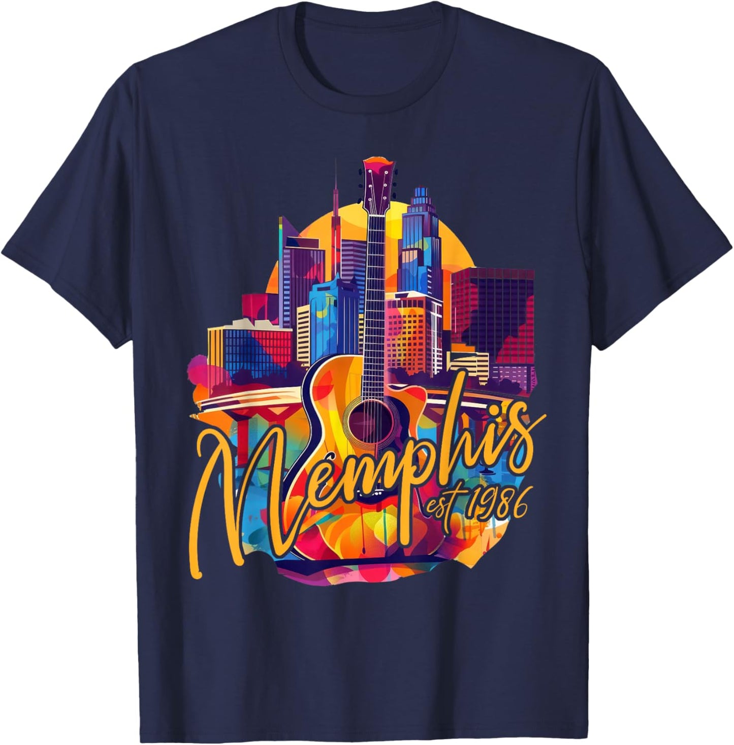 Memphis Tennessee TN | Skyline T-Shirt - T-Shirt | Navy