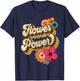 Flower Power 60s 70s Hippie Retro Groovy Positive Vibes T-Shirt - T-Shirt | Navy