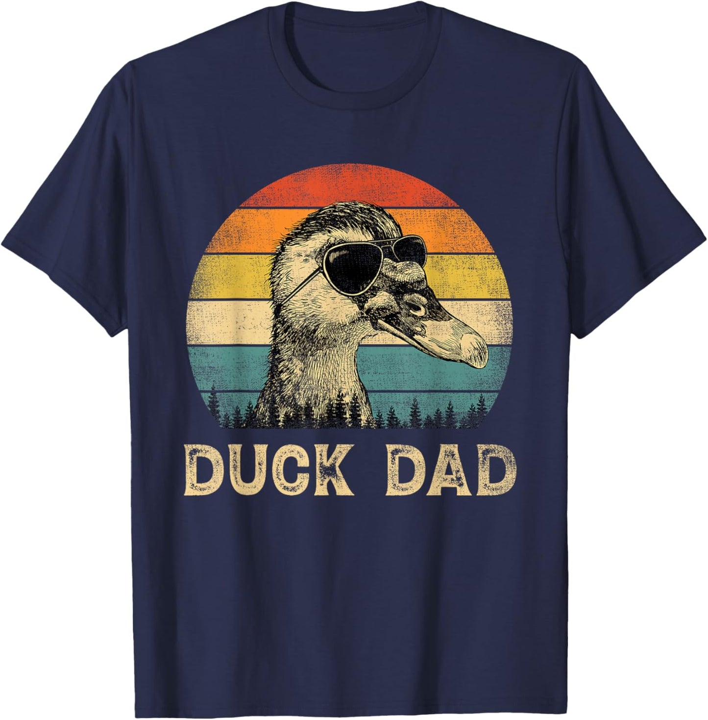 Vintage Duck Dad Duck Lovers Daddy Father's Day T-Shirt - T-Shirt | Navy